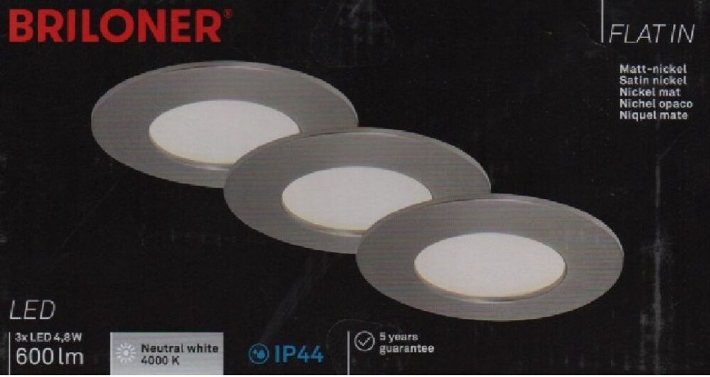 Briloner LED vstavané svetlo, sada 3 LED PCB/48W matný Obrázok produktu 