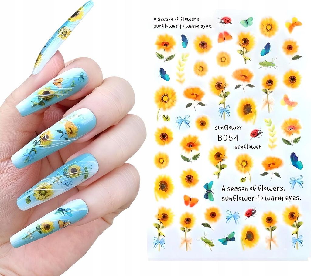 Nail Art Sticker Muster SONNENBLUMEN