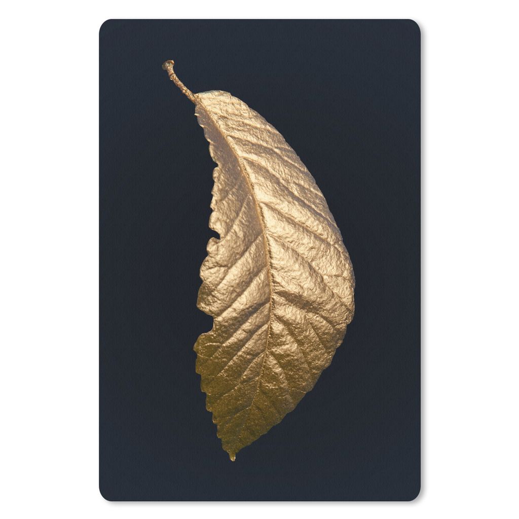 MuchoWow Mauspad Mousepad Blätter - Luxus - Gold - Schwarz - Natur 40x60 cm - Mousepads - Maus Mat - Pad - Mausunterlage - Schreibtisch Accesoire