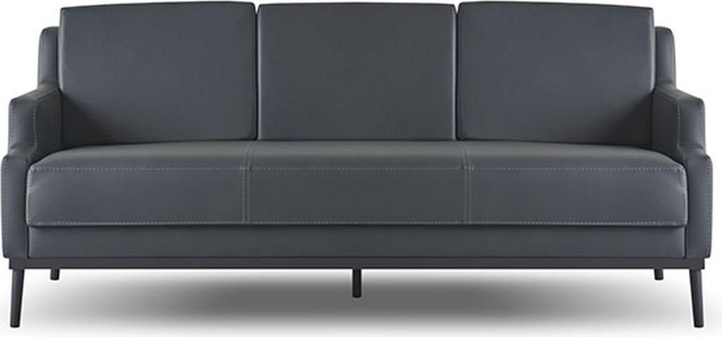 Sofa 3-Sitzer Dunkelgrau Einfarbig Modern Design Stil Arbeitszimmer