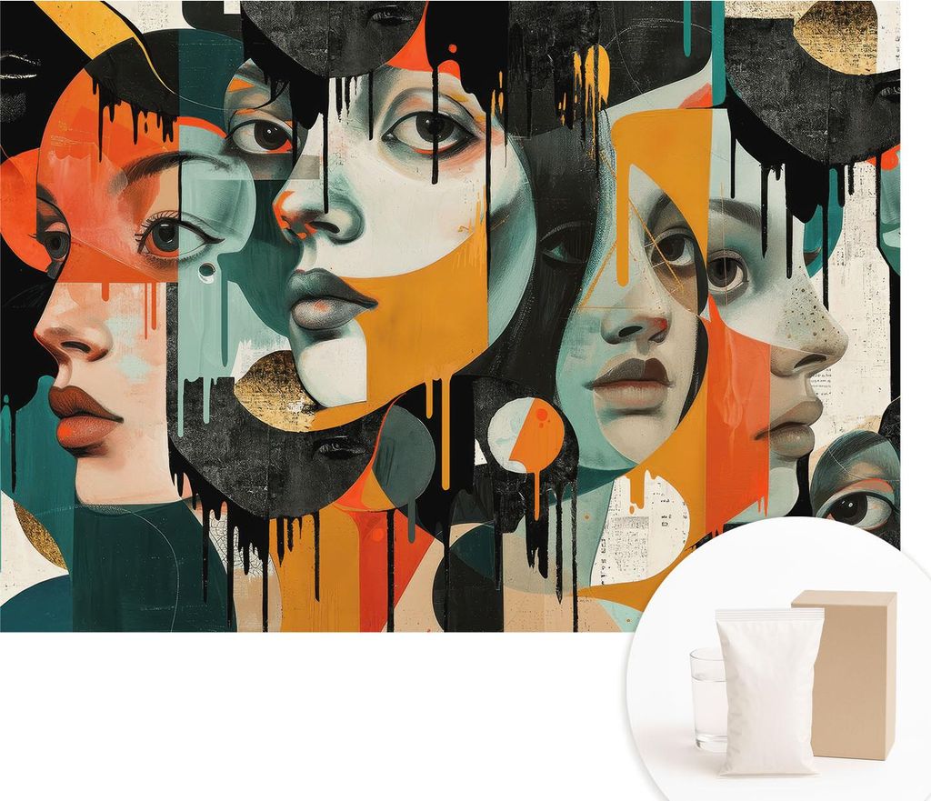 Fototapete - Wandbilder für Wohnzimmer - 208x146 cm - Dekorative Wandfolie - Modernes Design für Wanddekoration - Tapeten für Innenräume - Bunt...