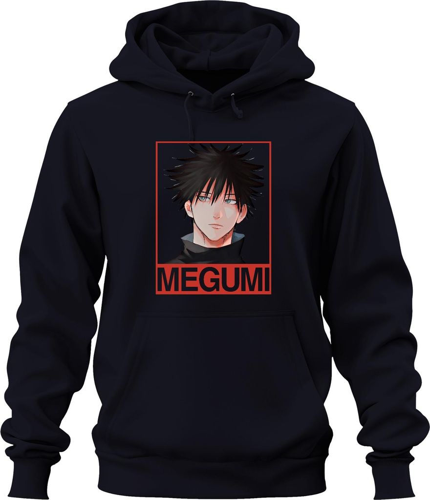 Megumi Fushiguro Jujutsu Kaisen Anime Fan Geschenk düster Otaku Uni Hoodie Kapuzenpullover, Navy, 3XL