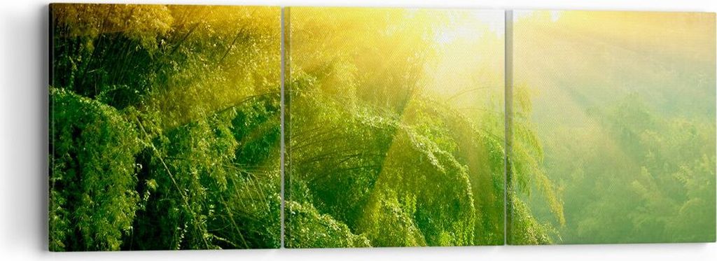 Bild auf Leinwand - Leinwandbild - Tropen Bäume Fluss - 90x30cm - Wand Bild - Wanddeko - Wandbilder - Leinwanddruck - Bilder - Kunstdruck - Wandde...
