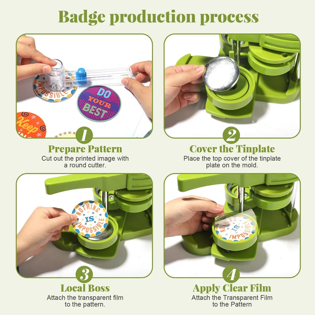 Machine à fabriquer des badges 100 pièces avec accessoires magnétiques