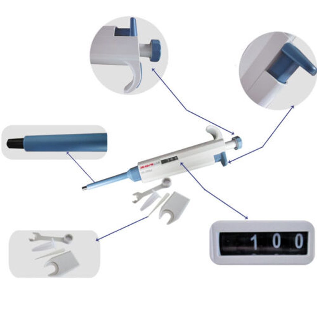 Micro Transfer Pipette 100ul-1000ul 3 Volume Adjustable Pipette Pipet Pipettor