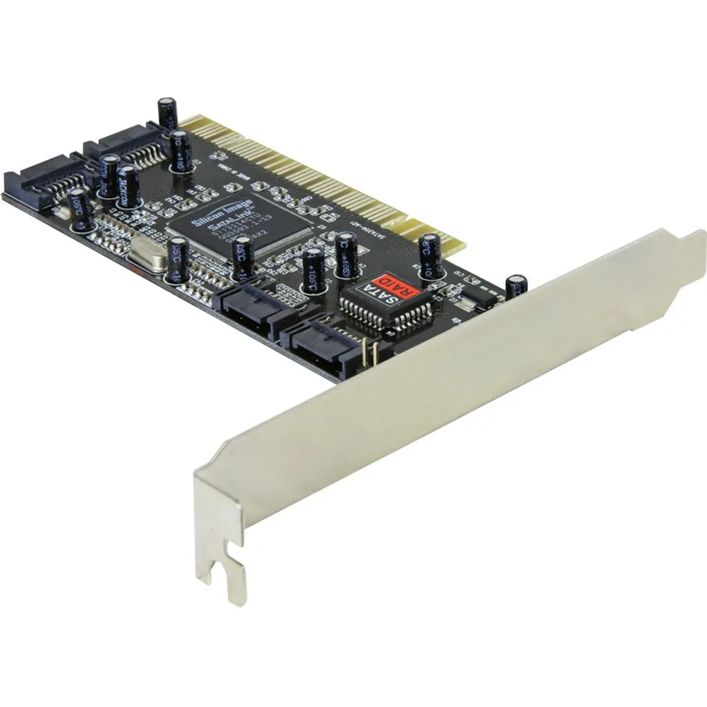 Contrôleur SATA 4 ports RAID 0 1 carte PCI DeLOCK haut débit