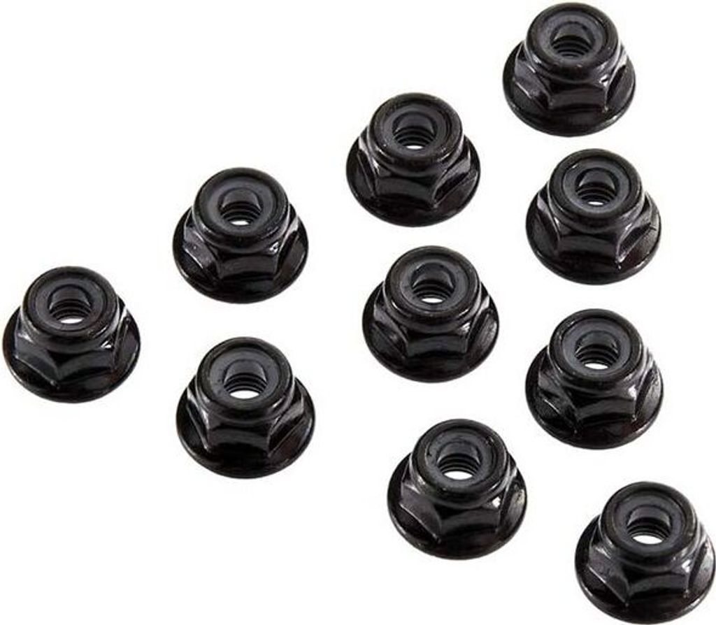 Axial AX31250 Serrated Nylon Lock Nut Black 4mm (10)