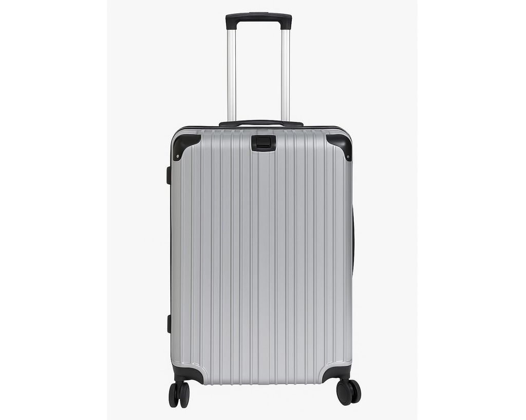 Koffer Kofferset Reisekoffer Hartschalen Trolley Handgepäck M, silber, A973