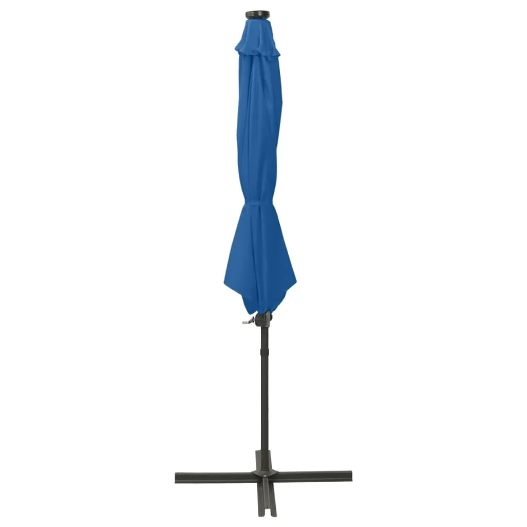 VidaXL Ombrellone Giardino Azzurro con Luci LED - 300cm di Puro Comfort