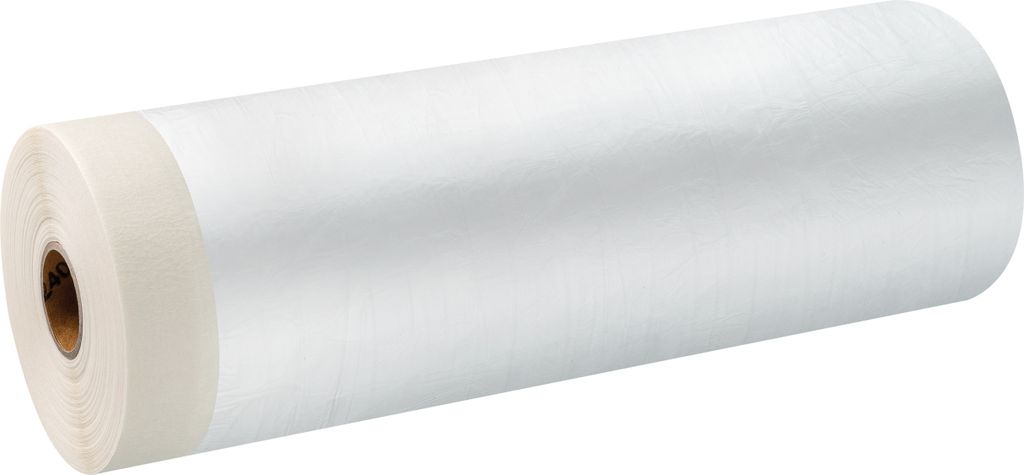 3 Rollen Abdeckfolie mit Feinkrepp 2400mm x 16m Klebeband Masker Malerfolie transparent