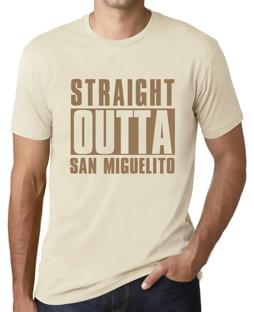 Herren Grafik T-Shirt Straight Outta San Miguelito Öko-Verantwortlich Vintage Jahrgang Kurzarm Lustige Druck Geburtstag Geschenk Mann
