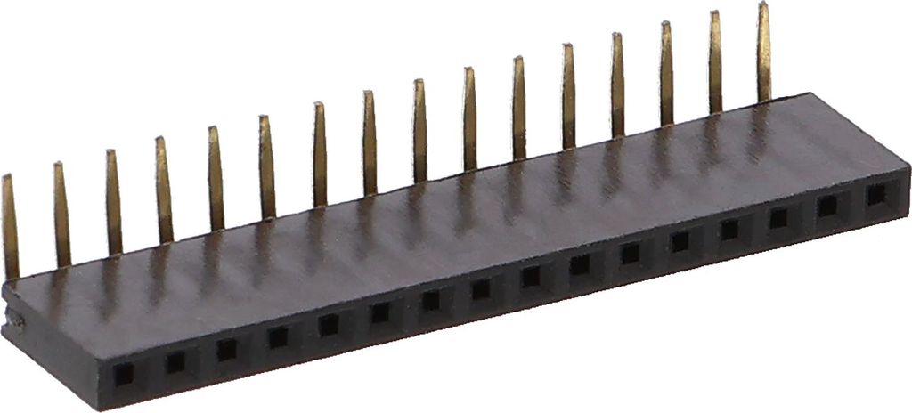 Buchsenleiste 2.54mm, gebogen, 1-reihig, 5,55mm : 16-polig Ausführung: 16-polig