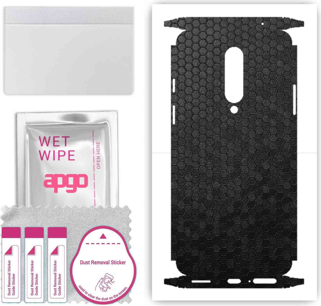 apgo Rückseite + Seiten Schutzfolie, Skin, kompatibel mit OnePlus 8, Hinten Displayschutzfolie aus Vinylfolie, kratzfest, einfache Montage - Schwa...