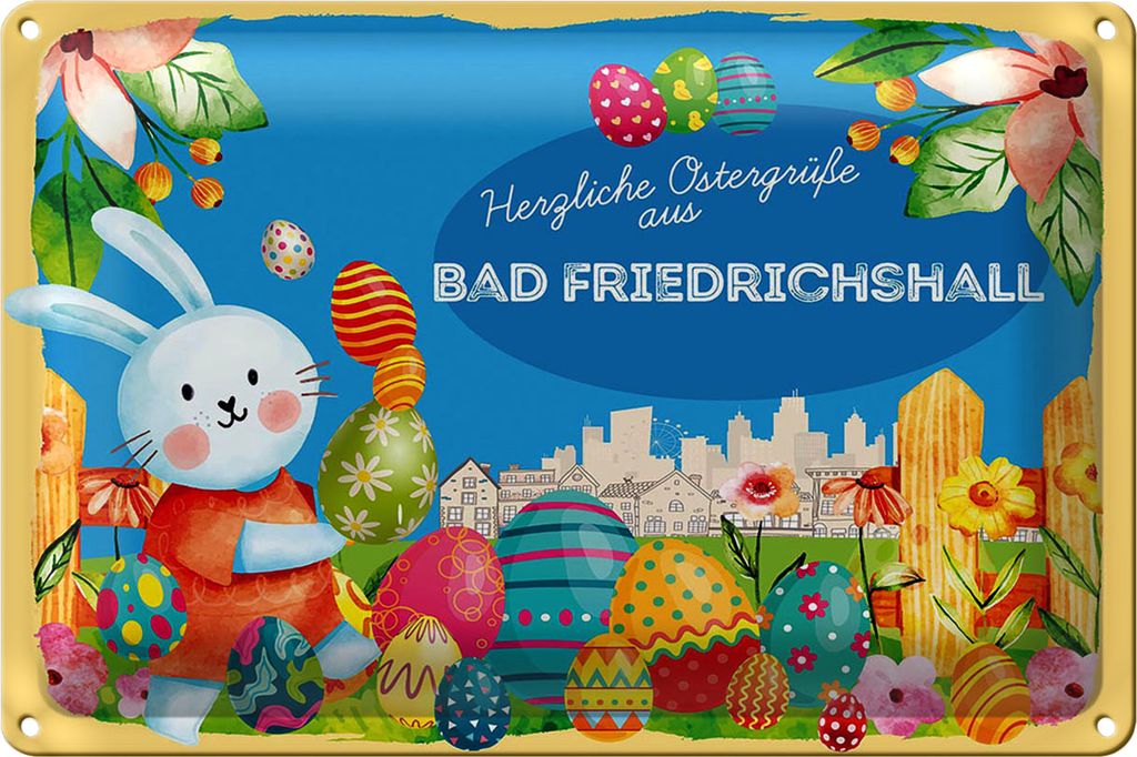 Blechschild Ostern Ostergrüße 40x30cm BAD FRIEDRICHSHALL
