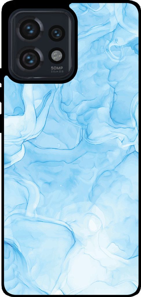 Smartphonica Phone Case Fit für Motorola Edge 40 Pro / Plus 2023 mit Marmor-Druck - TPU zurück Abdeckung Fall Marmor-Design - Hellblau