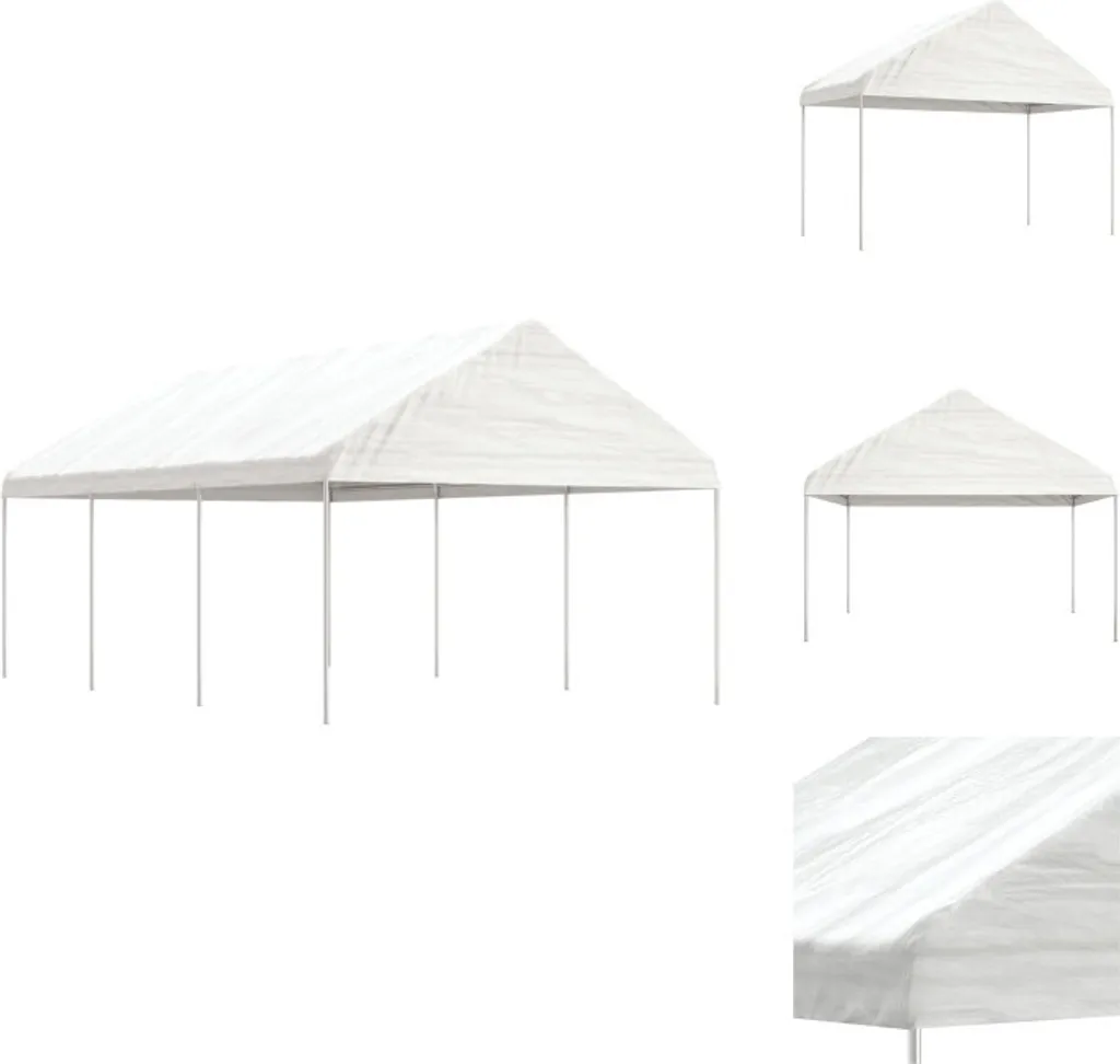 Tente Réception Étanche 6,7x4m - Pavillon Jardin Toit Blanc Résistant