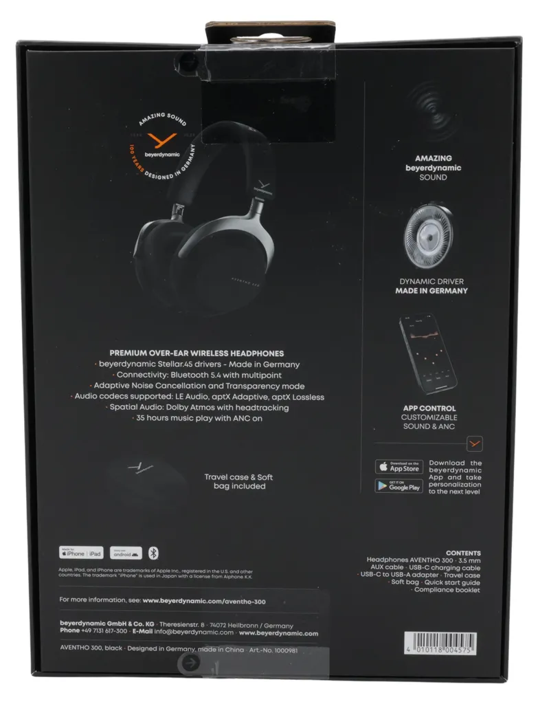 beyerdynamic AVENTHO 300 Casque d'écoute Bluetooth Over-Ear Noir - 14