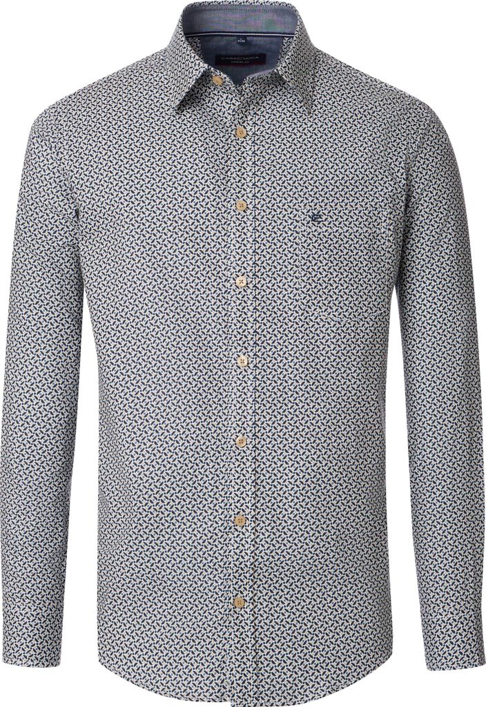 CASAMODA Herren Freizeithemd Langarm Kent Casual Beige gemustert XL