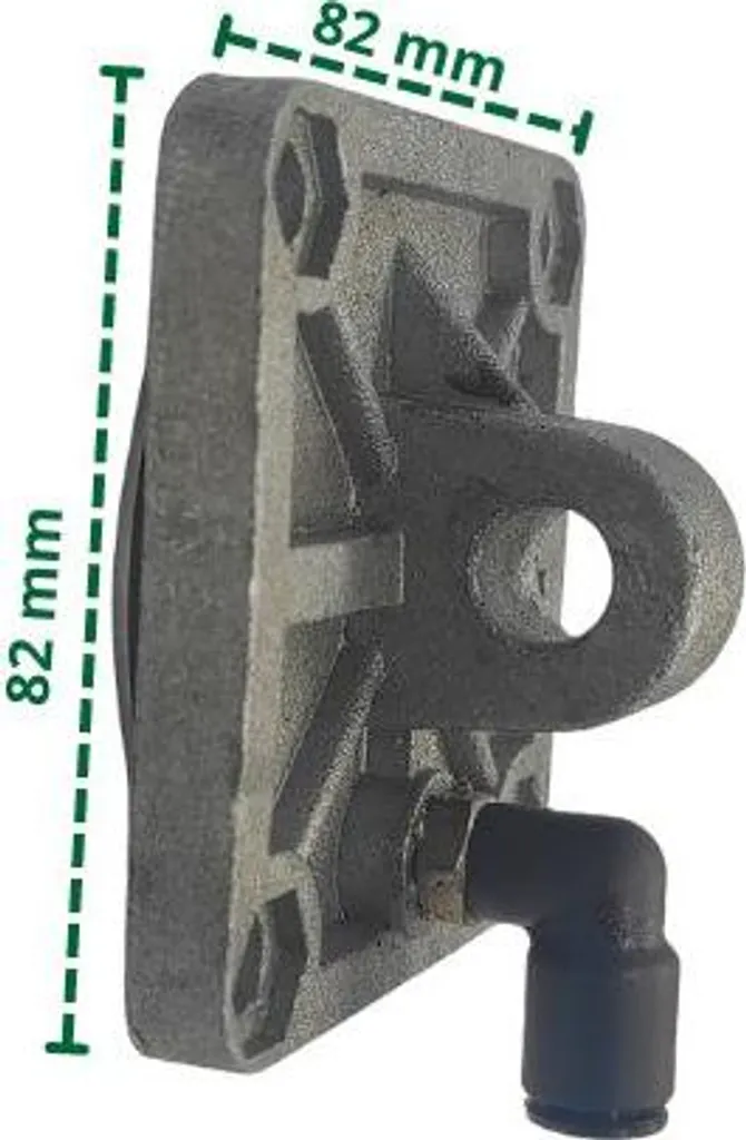 Entraînement de piston basculant avec bride 8,2x8,2 cm de serrage