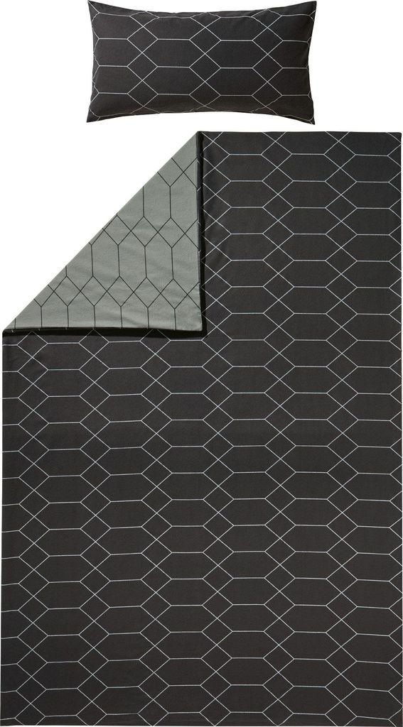 REDBEST Wendebettwäsche anthrazit 1x 155x200 cm + 1x 40x80 cm
