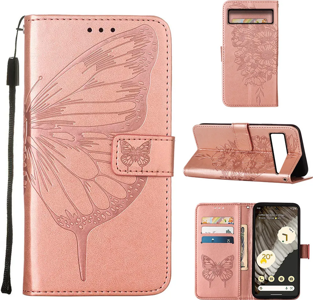 Protezione 360° Google Pixel 8 Pro | Cover Portafoglio Pelle Rosa