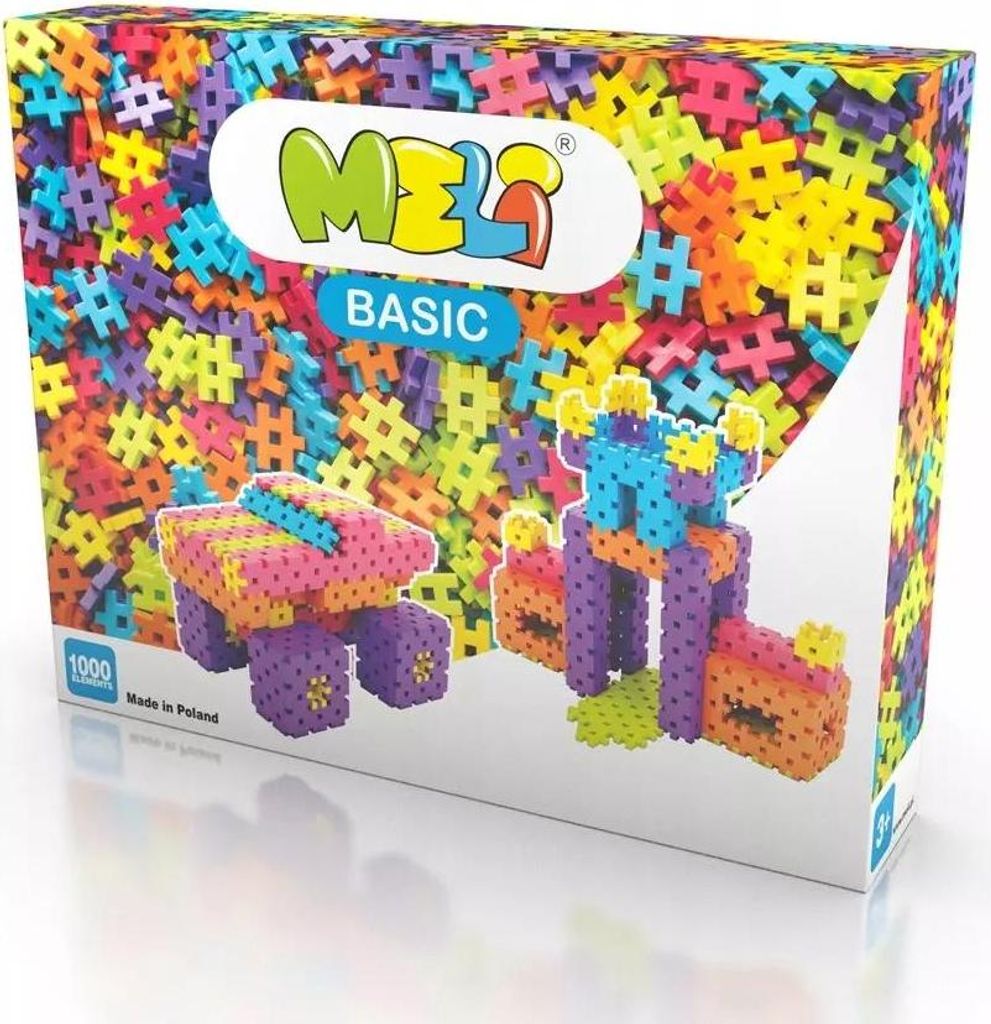 Klocki Meli Basic 1000 elementów w 6 kolorach Zdjęcie produktu 