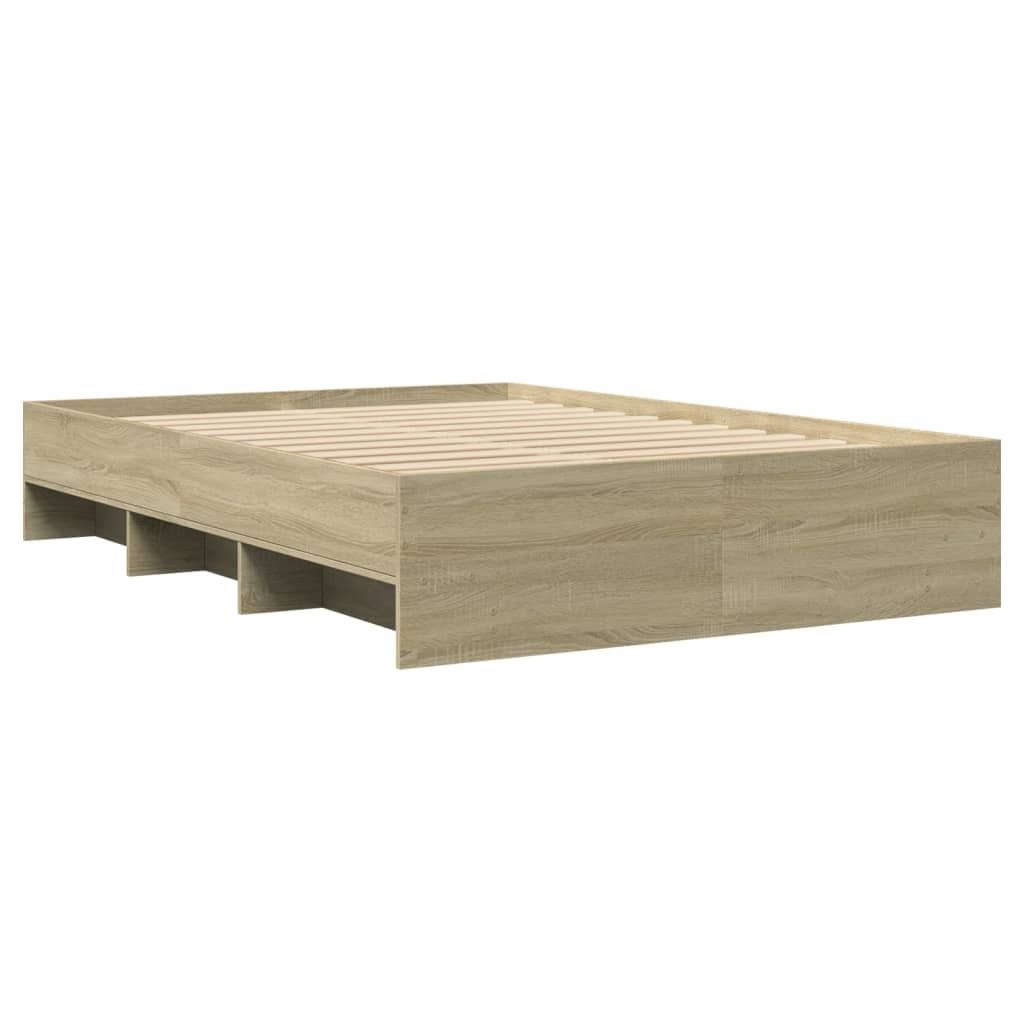 vidaXL Bettgestell ohne Matratze Sonoma-Eiche 120x200 cm Holzwerkstoff