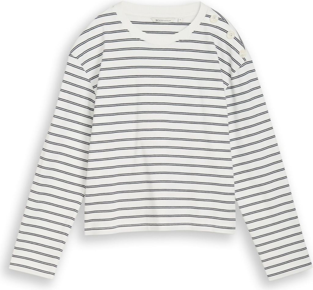 Tom Tailor Denim Langarmshirt mit Herz-Stickerei
