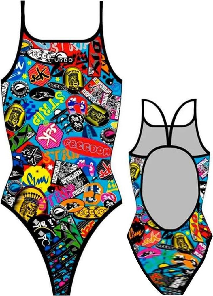 Turbo Stickers Badeanzug Mehrfarbig S Damen Mehrfarbig S