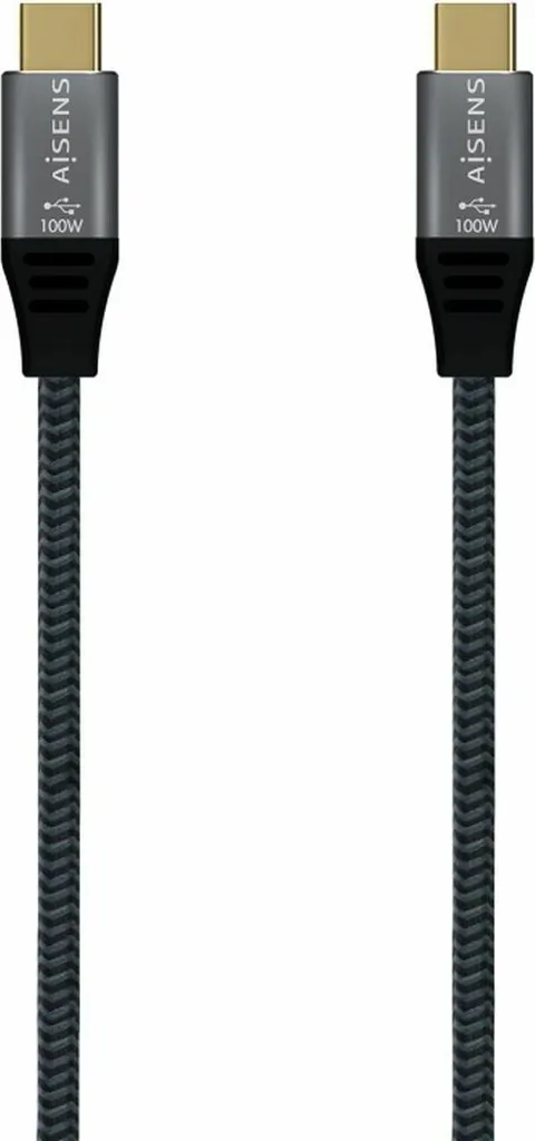 Câble de charge USB Type C Aisens 2m Gris robuste pour vos appareils