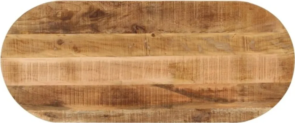 Lastra Tavolo Ovale 140x50 cm Legno Mango Massiccio Grezzo Ricambio - 7