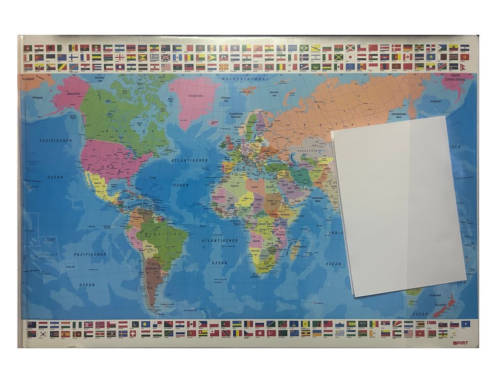 Schreibtischunterlage Weltkarte Schreibunterlage Unterlage Produktbild 2
