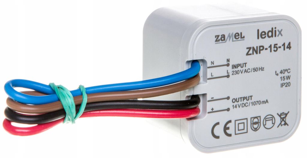 LED-Einbau-Netzteil 14 V DC, 15 W, Typ: ZNP-15-14 Produktbild 