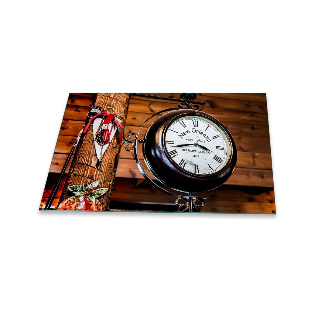 Copri Piano Cottura 80x52 Vetro Temperato Retro Brown - Protezione Cucina