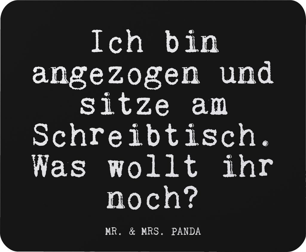 Mr. & Mrs. Panda Mauspad Ich bin angezogen und... - Schwarz - Geschenk, pc mausunterlage, Mousepad, Kollegin, Mouse Pad, Büro, Kollege, Arbeit, Ch...