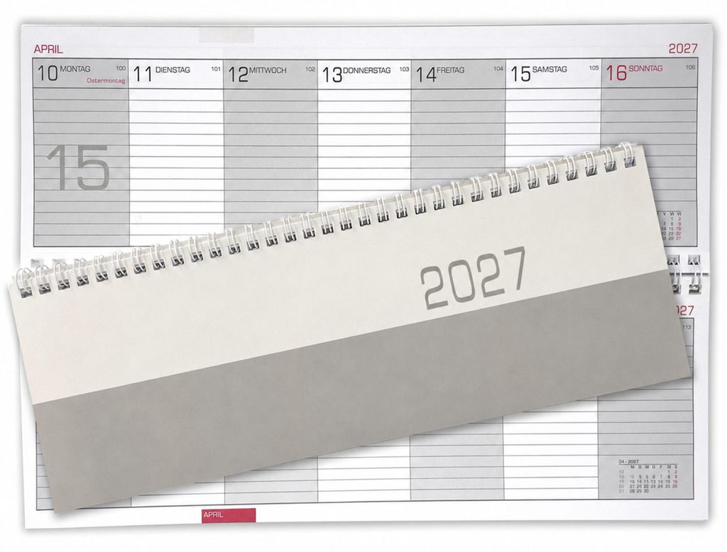 Tischkalender 2027 quer 1 Woche 1 Seite - Produktbild 