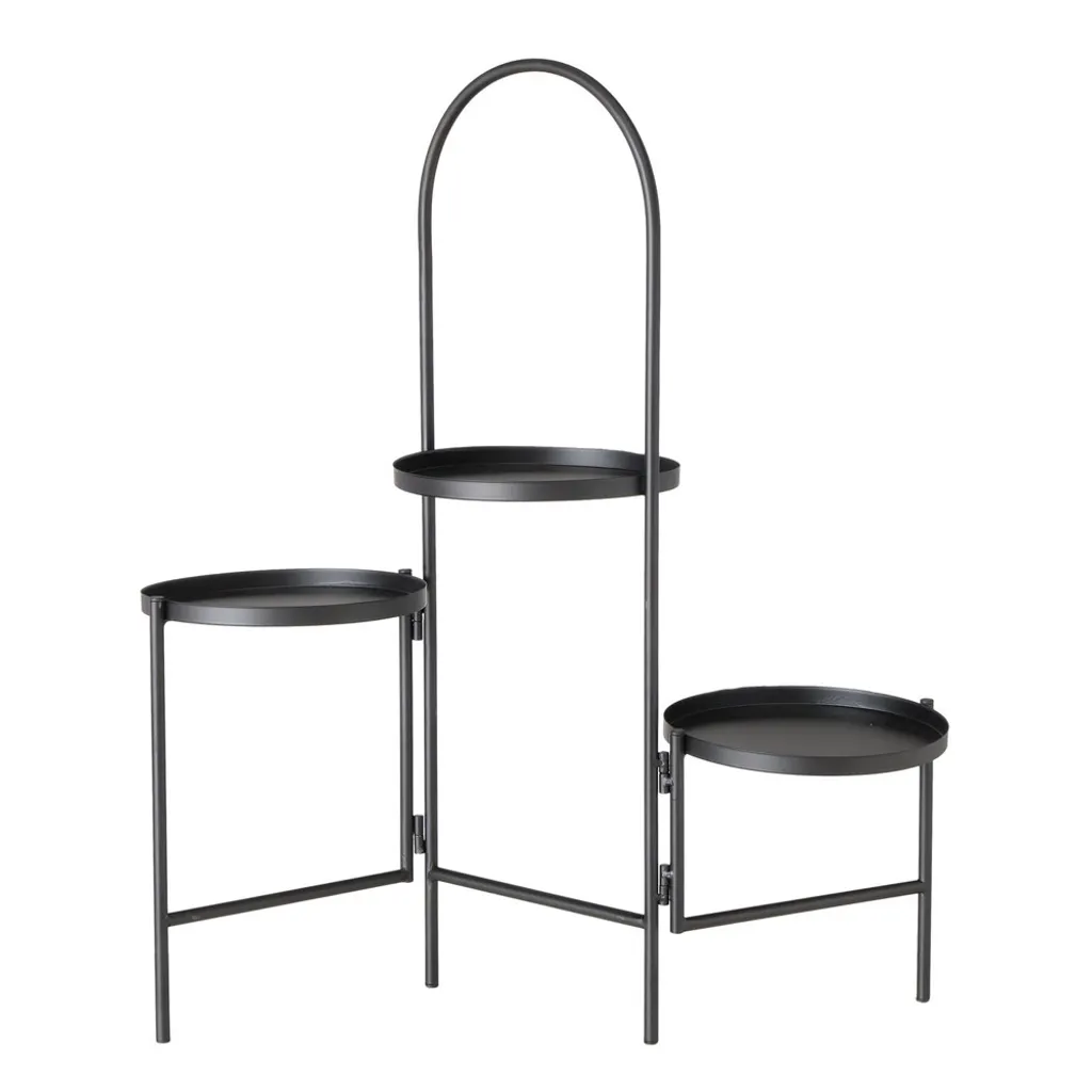 Porte-fleurs 3 niveaux 68 cm noir - Idéal pour optimiser votre balcon