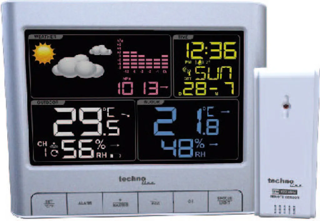 Technotrade WS 6449 Station Météo Argentée Design Moderne avec Capteur