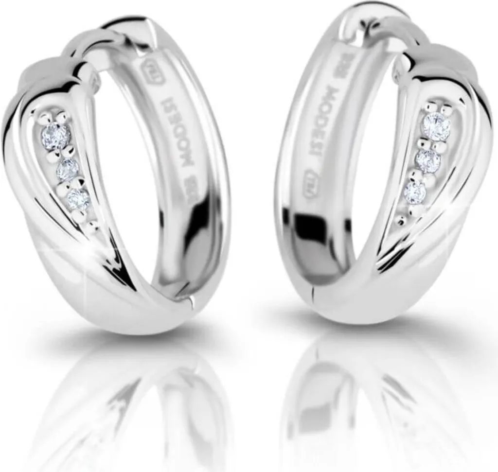 Puces d'oreilles femme en argent et cristaux de zircon chic et mode
