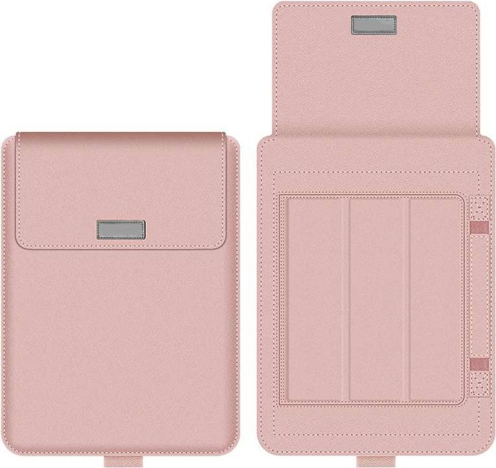 Multifunktionale Laptop-Hülle mit Ständer Faltbar Dreieck Stabil Wasserdicht PolyurethanDünn Tragbar, 16-17 Zoll, Roségold
