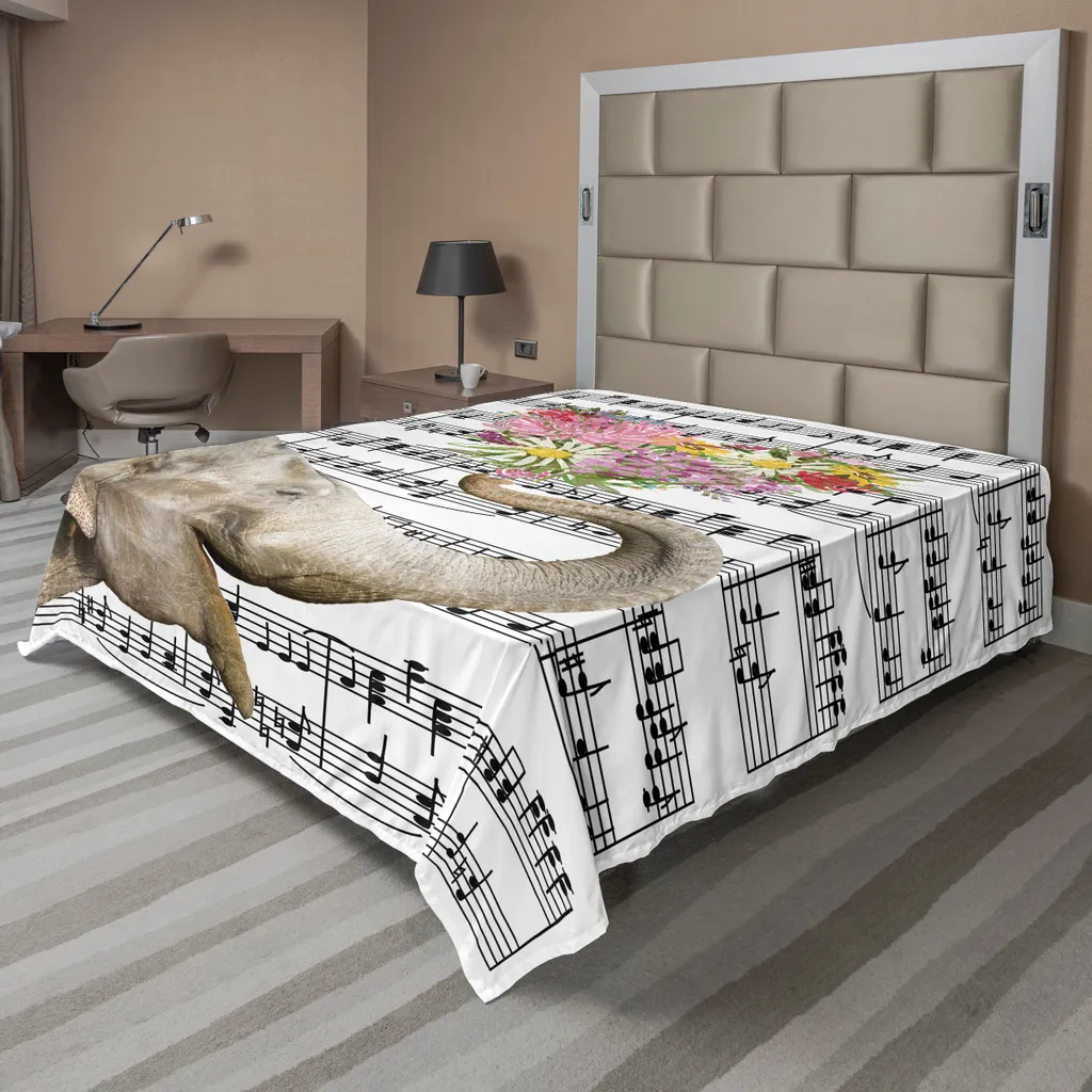Drap de lit Doux Éléphant Fleuri Multicolore - Grand Format 260x228 cm