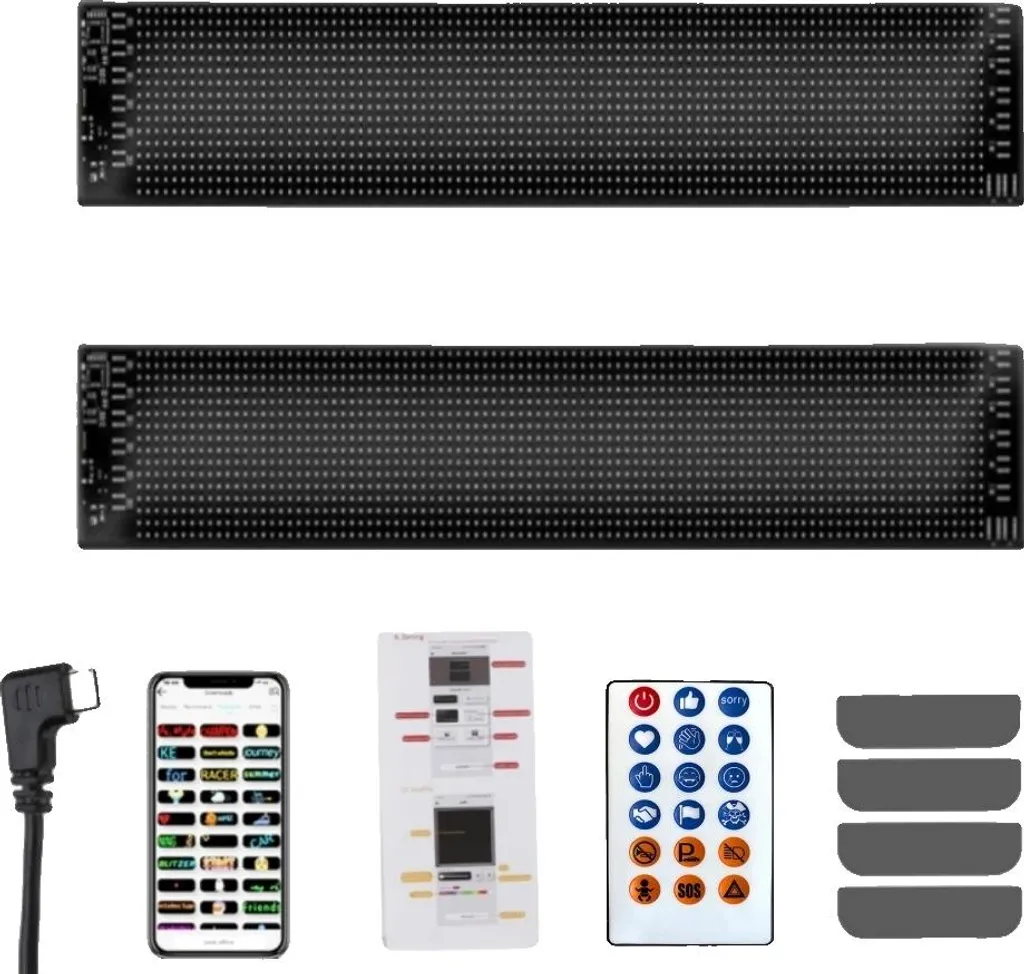 Écran LED flexible programmable 49,2cm - Lot de 2 panneaux haute clarté