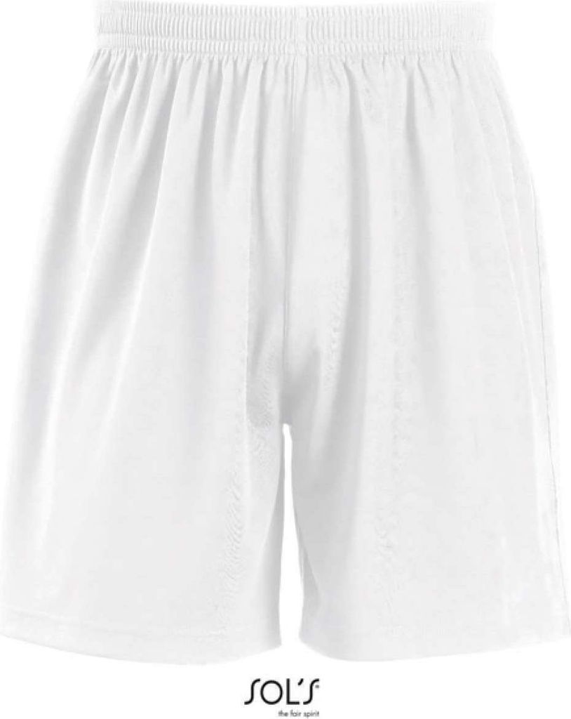 SOL'S Herren Sport Shorts Fußballshort Trainingsshorts Sporthose, Größe:XL, Farbe:Weiß