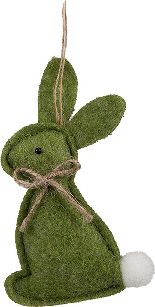Clayre & Eef Oster-Anhänger Kaninchen 10 cm Grün Baumwolle Produktbild 