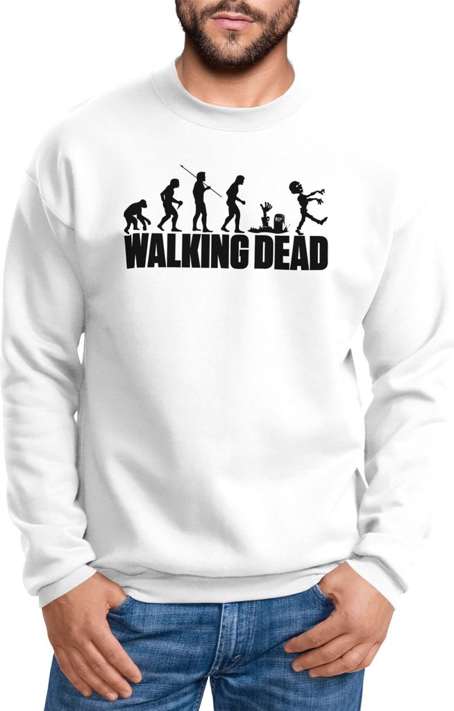 Sweatshirt Herren Walking Dead Rundhals-Pullover Moonworks weiß XXL