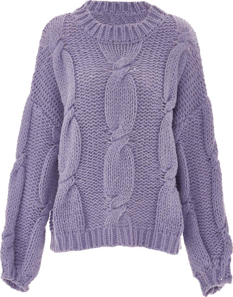 ebeeza damen strickpullover - lavendel, M