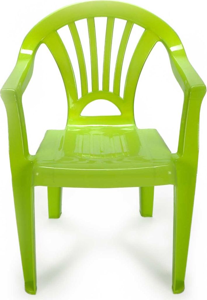 Kinder Gartenstuhl für Kinderzimmer, Kinderstuhl für Spielecke oder Garten, leichter Kunststoff Stapelstuhl, grün