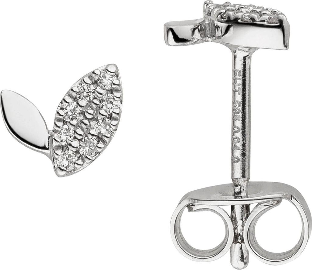 Ohrstecker aus 585 Gold Weißgold mit 16 Diamanten Brillanten Ohrringe Ohrschmuck