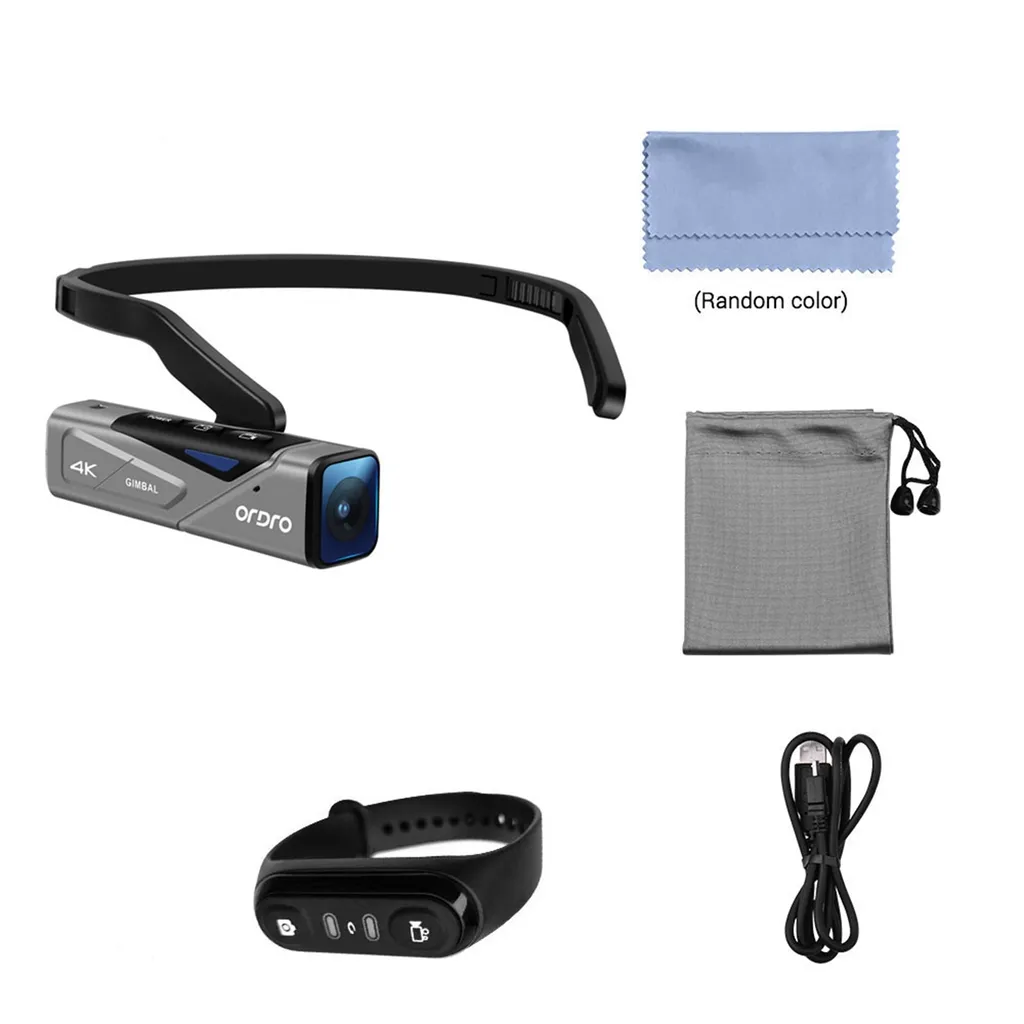 Caméra embarquée frontale 4K portable grise avec vision large de 120°