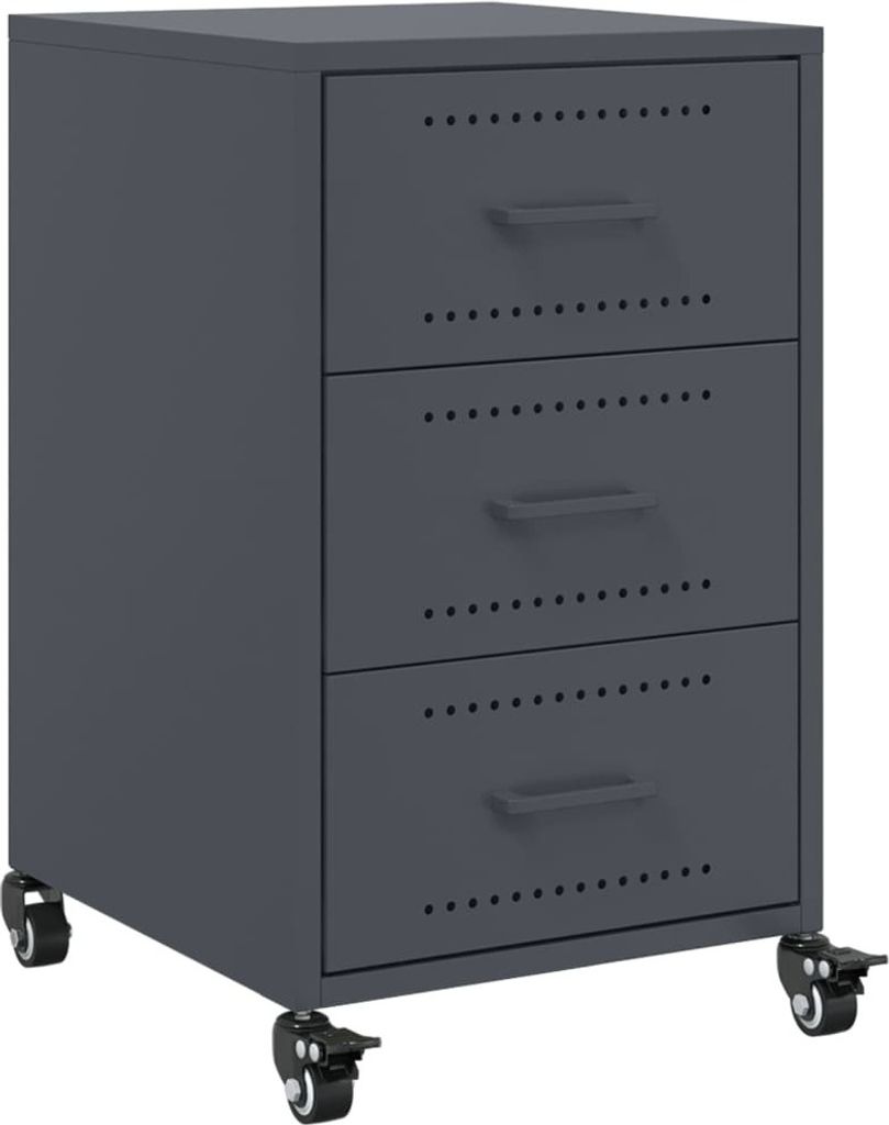 Nachttisch Anthrazit 36x39x59 cm Stahl